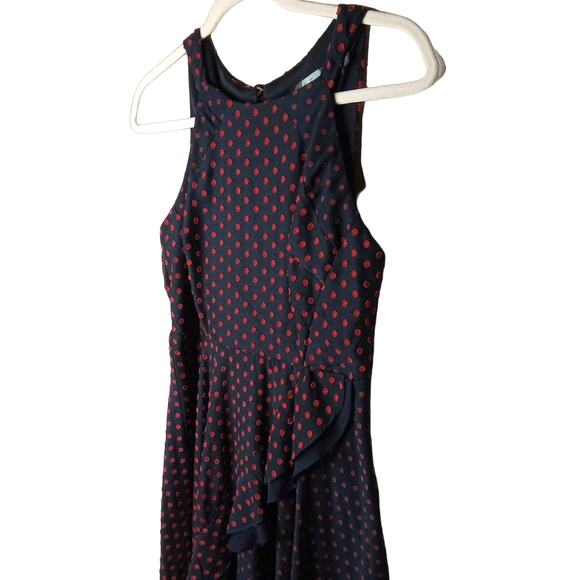 Eva Franco Maryanne Navy Blue Retro Clipdot Ruffle Dress - 2 - Picture 6 of 12